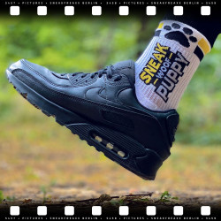 SneakFreaxx Chaussettes Woof Puppy Blanc-Jaune
